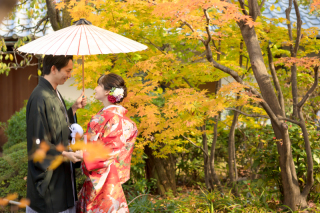 和装ロケーション撮影　紅葉