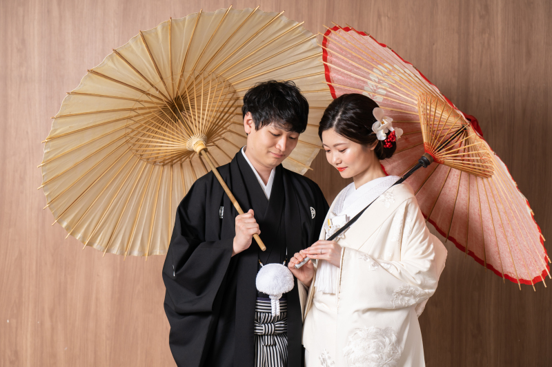 白無垢で撮影スタート♪