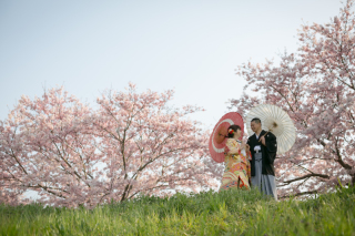 青空と桜とお二人の笑顔と♪