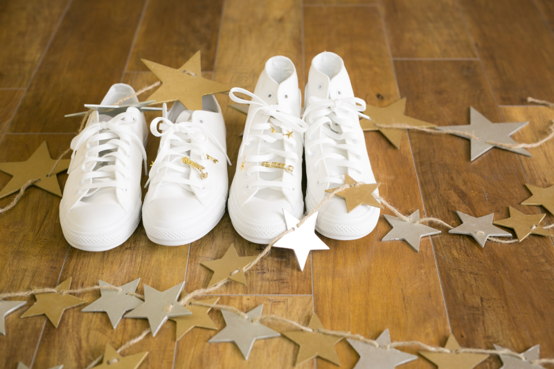 お揃いのスニーカー