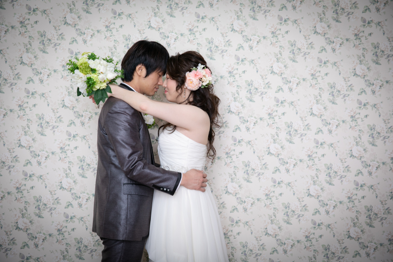 おでこをくっつけて。。