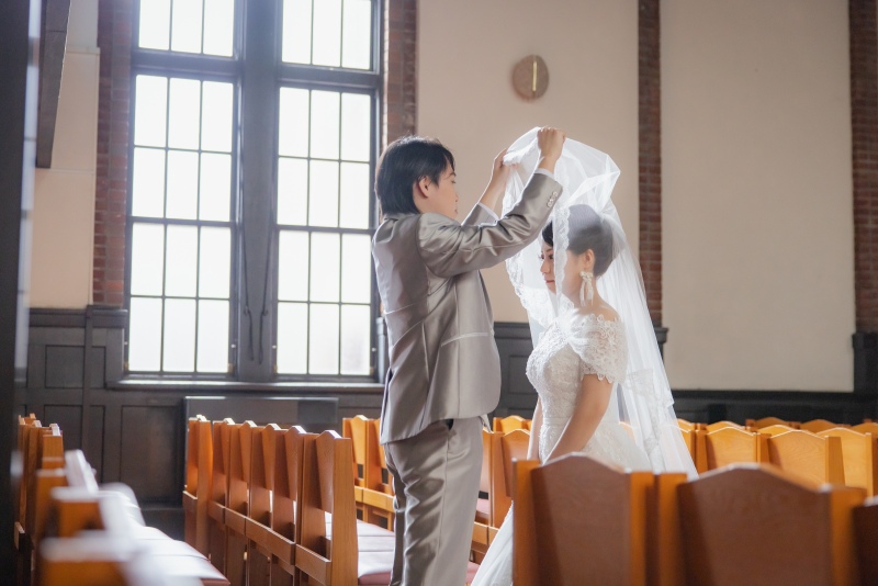 洋装撮影にはかかせない!華やかなベールアップ撮影