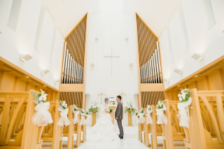 洋装♪　ロケーション　チャペル撮影　夕景夜景