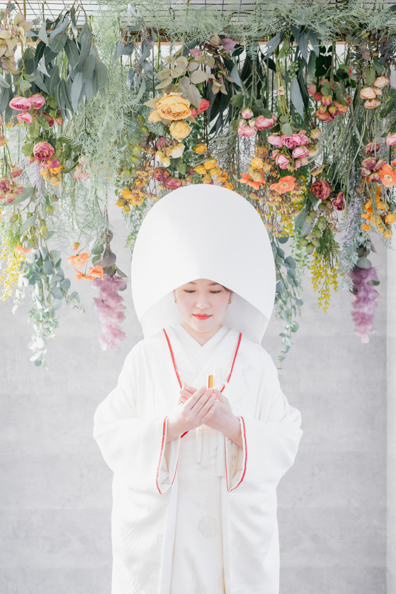 綿帽子もつけて