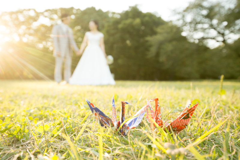 鶴の折り紙・・