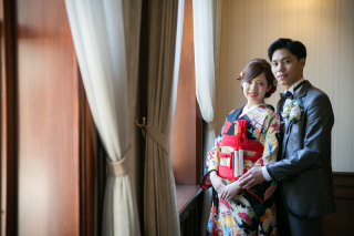 タキシード×引き振袖でレトロモダン＊