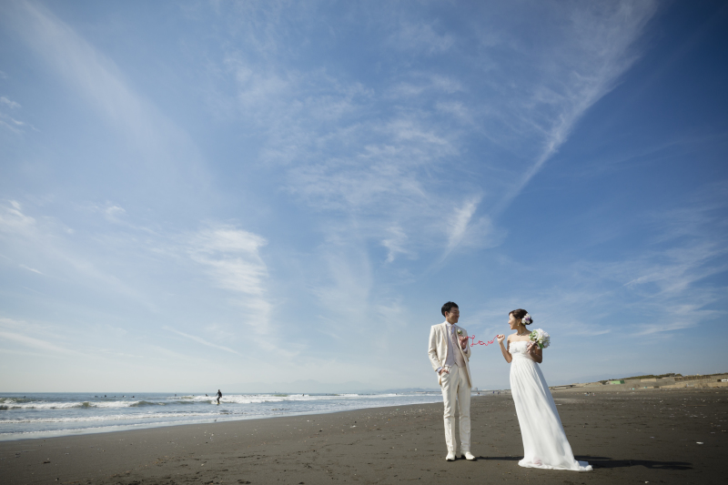 大空と海をバックに！！