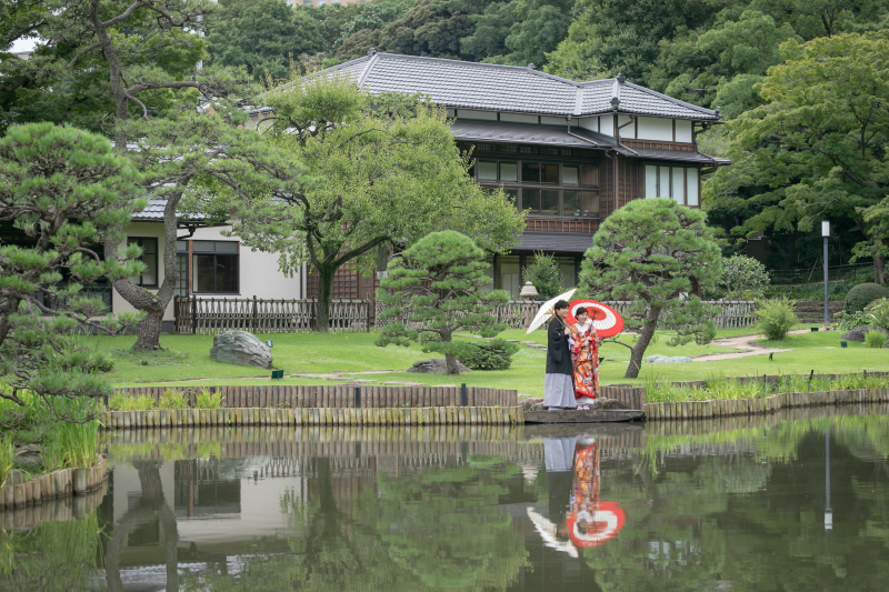 水面にうつるお2人