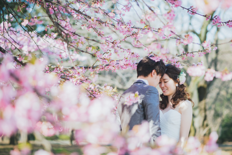 おでこを合わせて