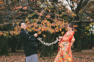 紅葉の日本庭園