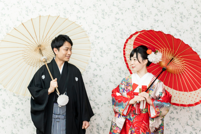 おそろいの番傘で*