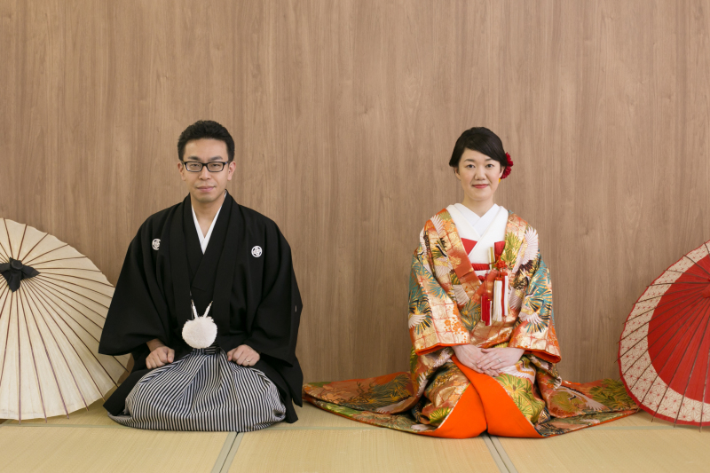 和傘をアクセントに