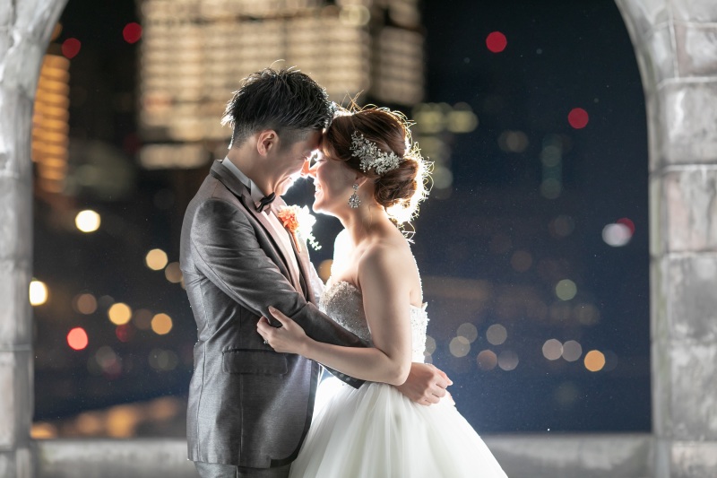 おでこをくっつけて