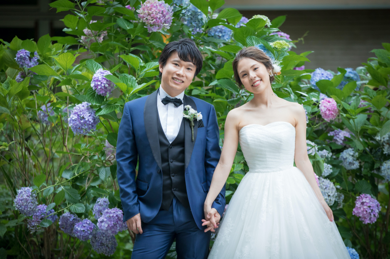 紫陽花と一緒に