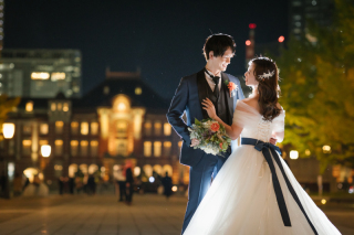 東京駅夜景　洋装