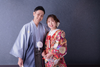 スタジオで和装撮影