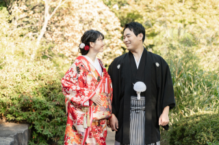 打掛が映える！目白庭園で和装撮影