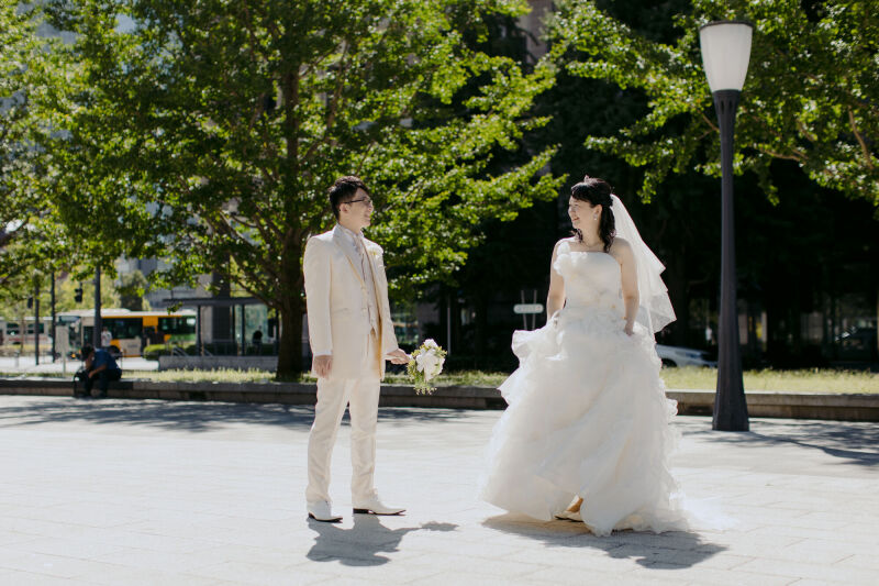 ドレスがふわふわと