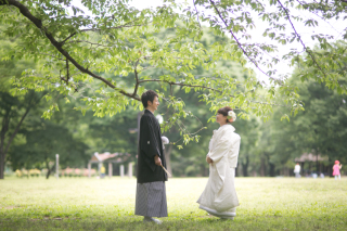 代々木公園で和装の撮影♫