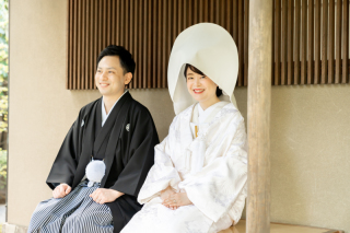 目白庭園で白無垢撮影〜綿帽子〜