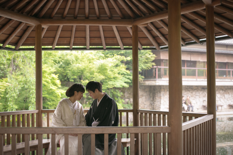 白無垢で新緑フォト