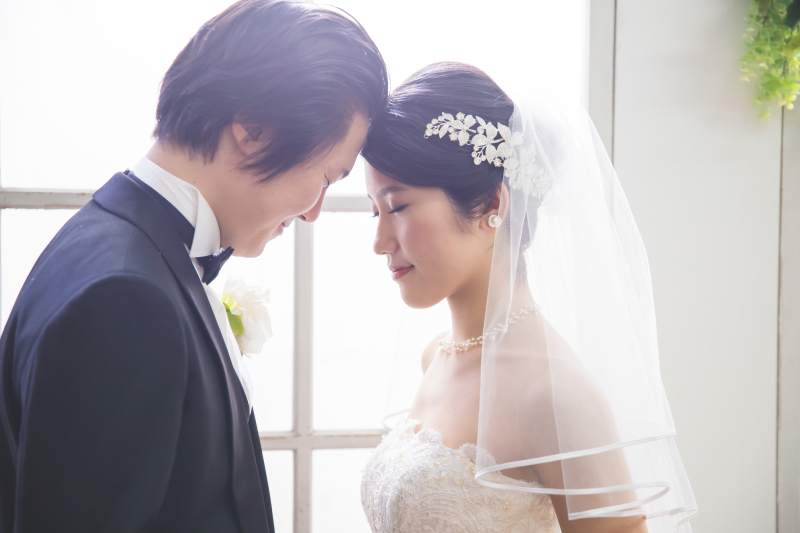 額をくっつけて