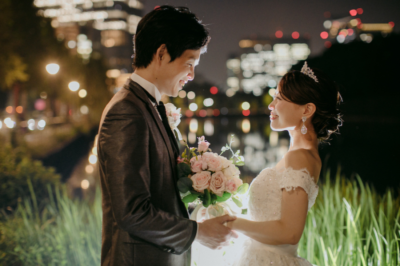 東京駅の夜景と