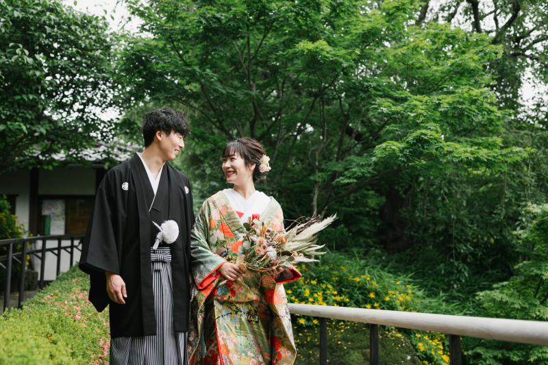 ブーケを持って