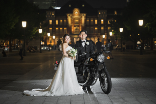 東京駅で愛車と洋装撮影！