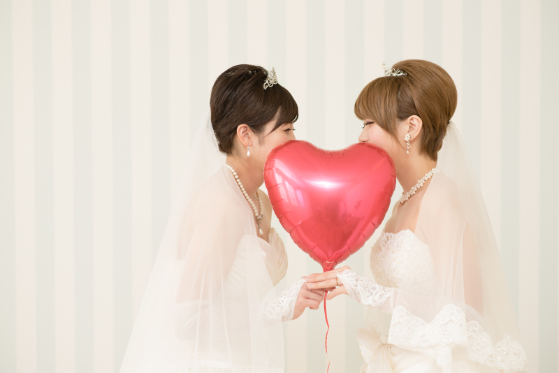 ハートバルーンで*