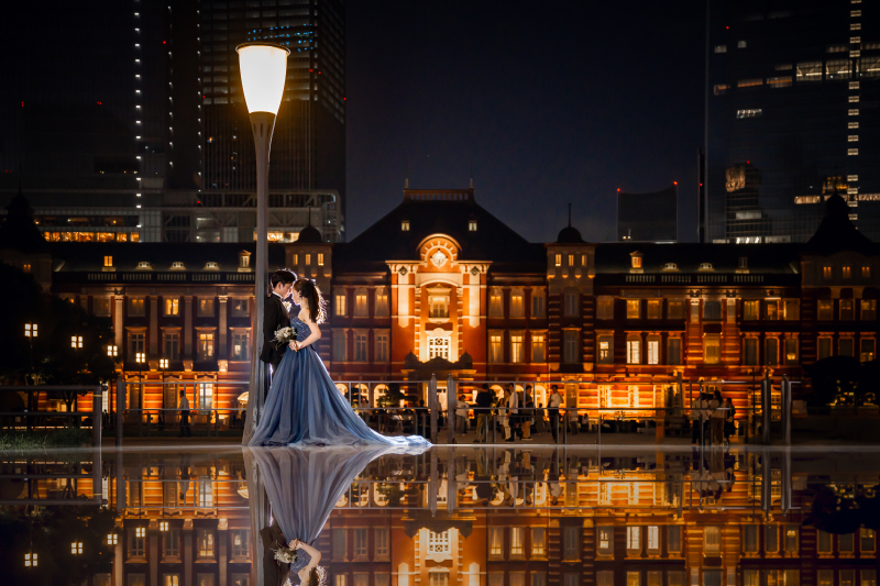 【東京駅・丸の内撮影プラン】ナイトフォトコミコミプラン◇ご新婦ヘア&メイク+ご新婦ドレスランクアップ無料+撮影全データ付