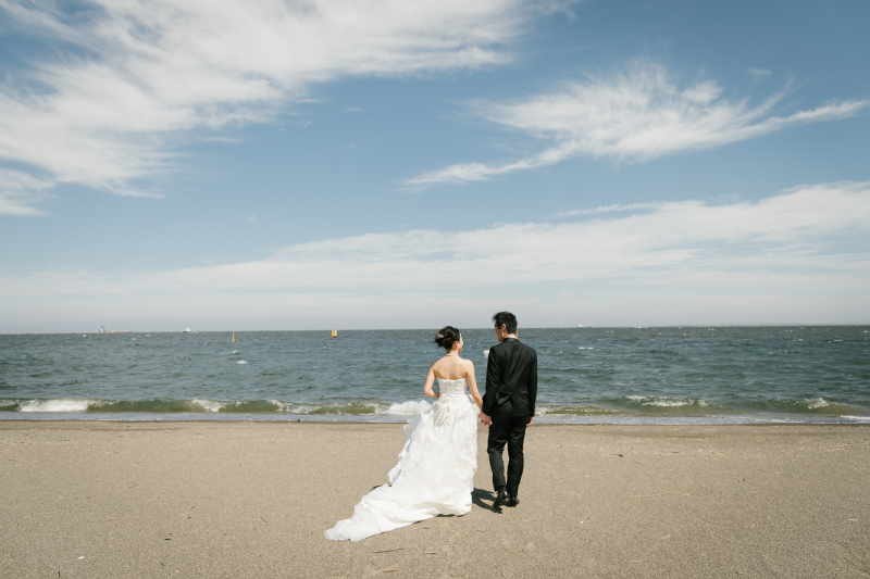 【洋装ロケ】カジュアルなお写真がお好みの方に*◆都内or神奈川海撮影プラン◆ご新婦様ヘアメイク・全データ・申請料・ご移動費含む