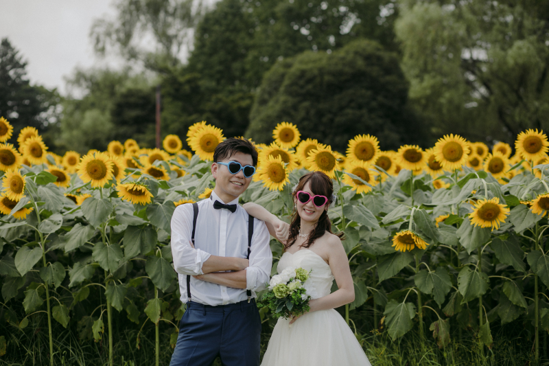 【ひまわりフォト】洋装「昭和記念公園」撮影プラン◆ヘアメイク・出張料・お支度場所手配料・全データ150cut付き