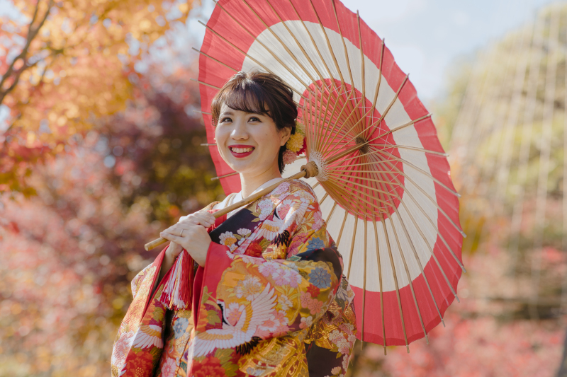 【紅葉限定!】紅葉×庭園おまかせプラン◆ご新婦様ヘアメイク・ヘアメイク同行・移動&申請料・全データ込
