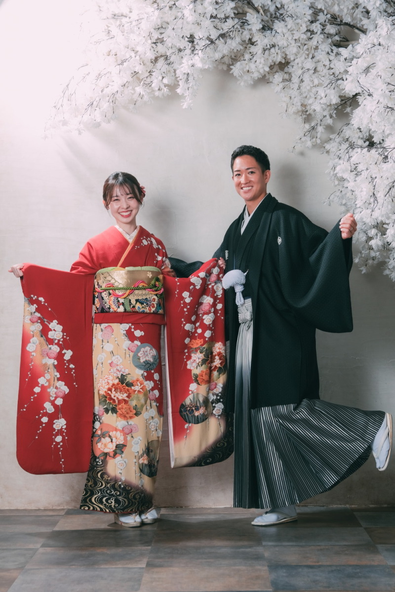 振袖と袴で合わせた撮影