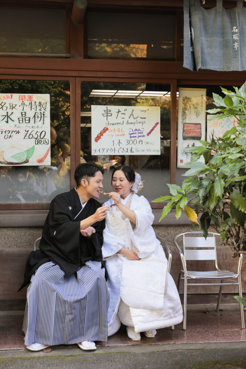 お団子屋さんの前でパシャリ!