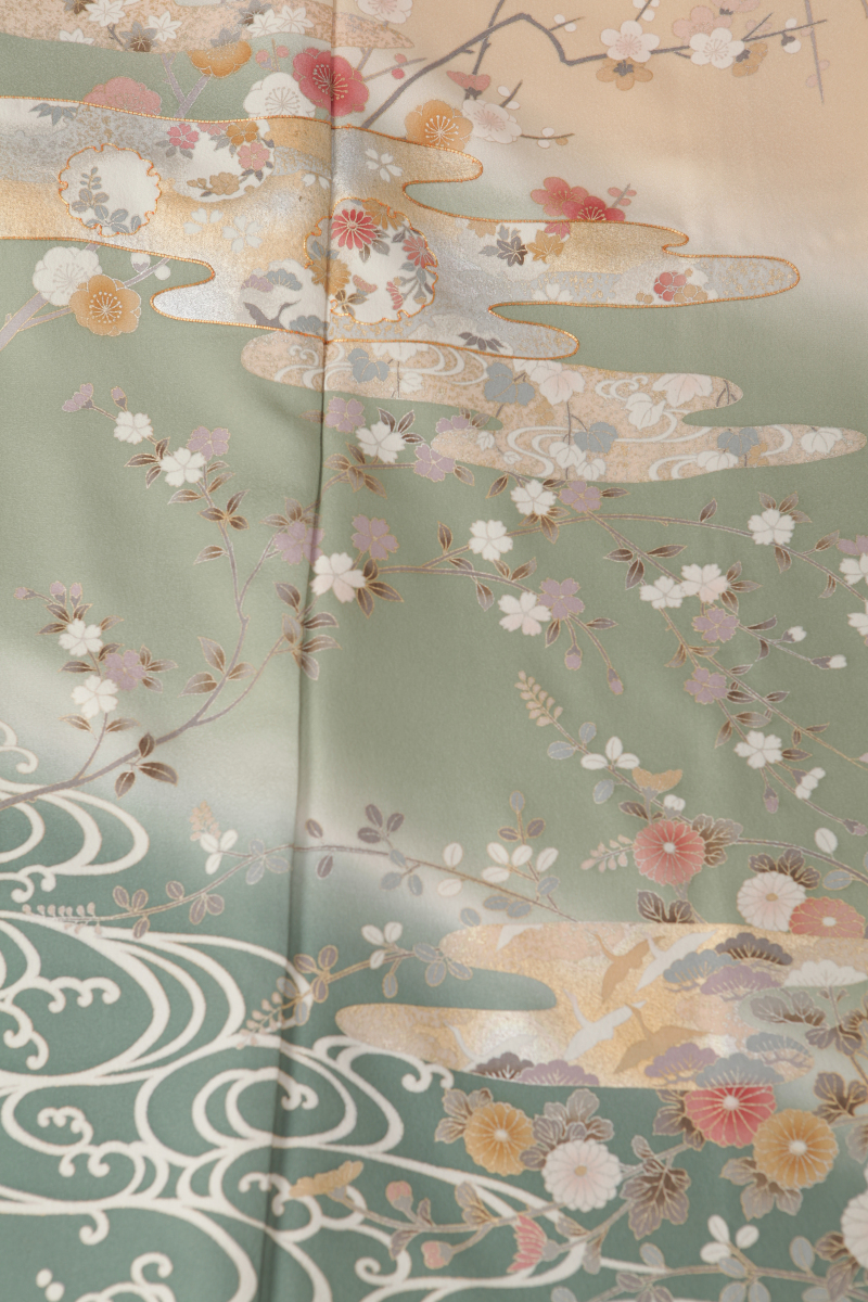 【訪問着】　みどり