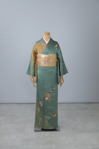 【訪問着】　濃いみどり