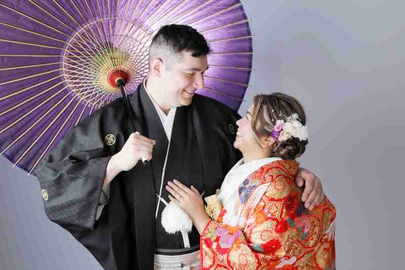 和装ならではの小物を使って