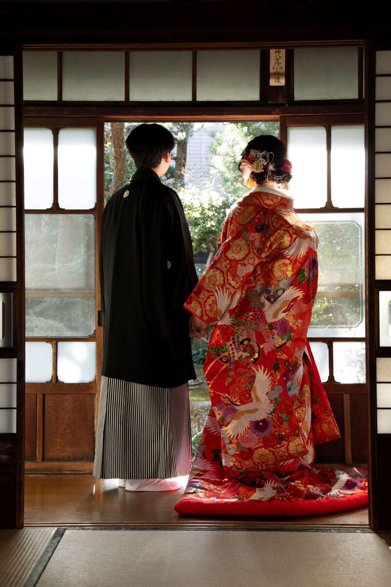 大正からの古民家スタジオと伝統的な衣装で