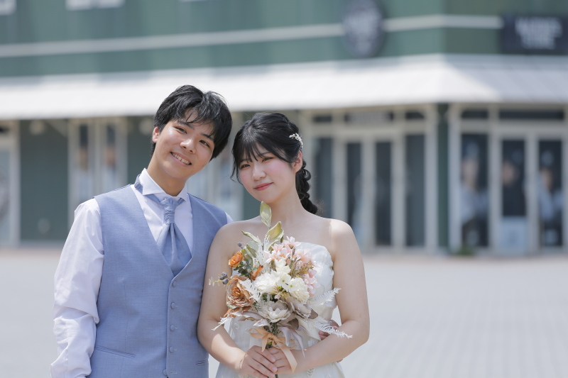 【洋装ロケーション撮影】衣装1点、新婦ヘアメイク、小物代込!全データ(80カット以上)付