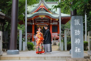 和装ロケーション撮影in諏訪神社
