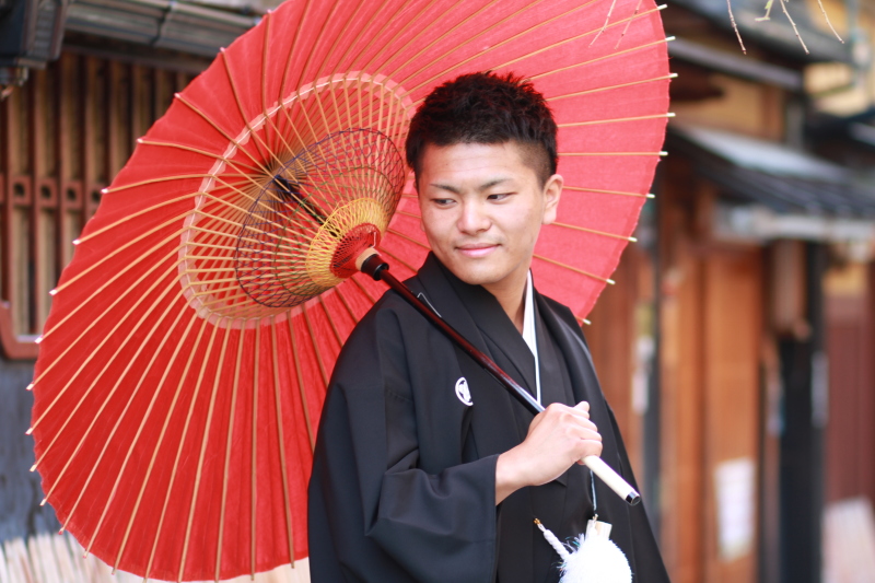 和傘を使って・・