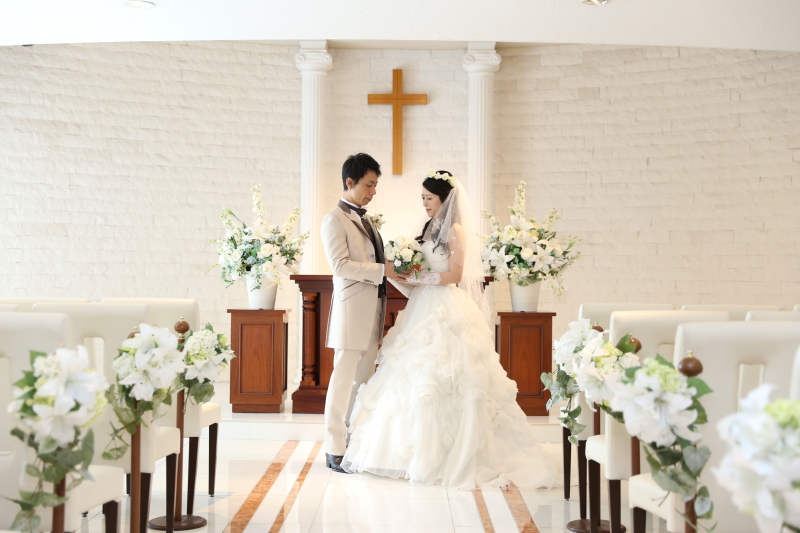 バージンロードでの一枚