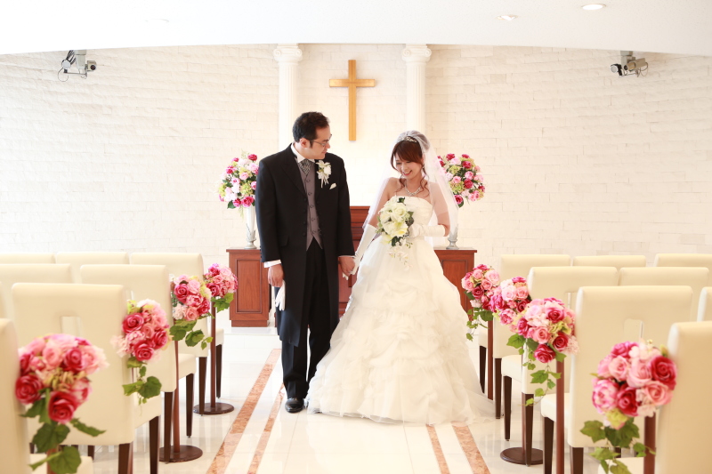 式当日のチャペル撮影で・・