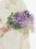 和装ｱｰﾑﾌﾞｰｹ(白×紫)