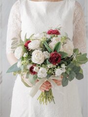 ブーケ：ｸﾗｯﾁﾌﾞｰｹ ﾎﾜｲﾄ×ﾚｯﾄﾞ 