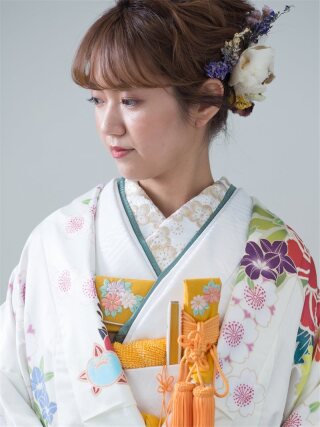 新婦 重ね衿：苔色 ｺｹ 