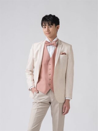 ベスト＆タイ　ピンク＆グレー