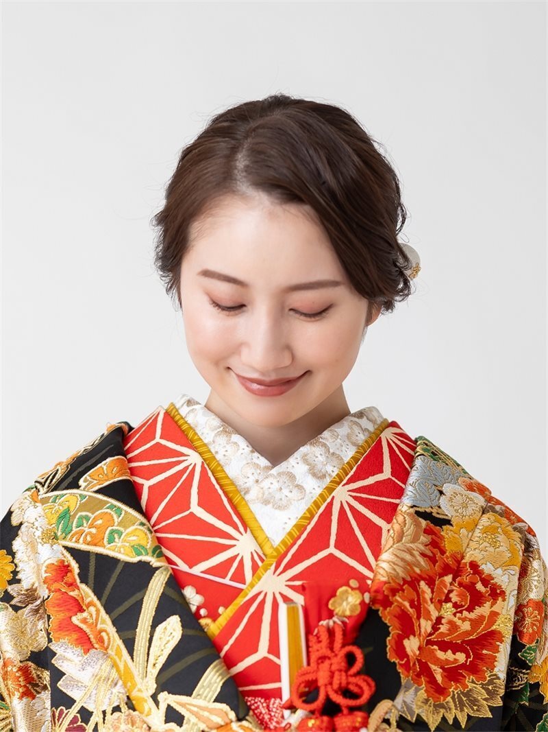重ね衿 山吹